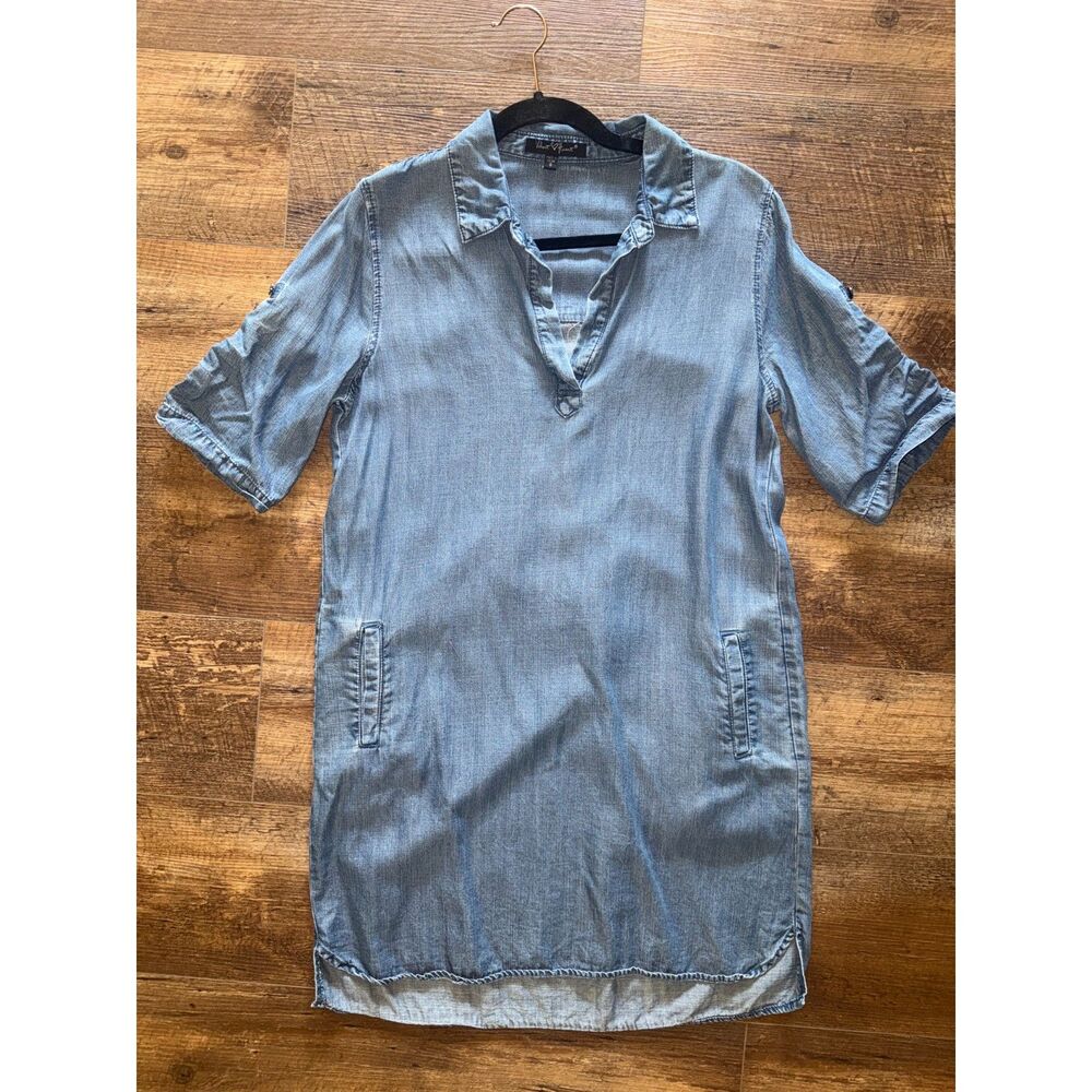 Velvet Heart Denim Shirt Dress 3/4 Sleeves with pockets Small